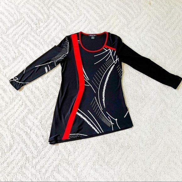 Michael Tyler Small Petite Blouse. Asymmetrical bottom. - Picture 1 of 3
